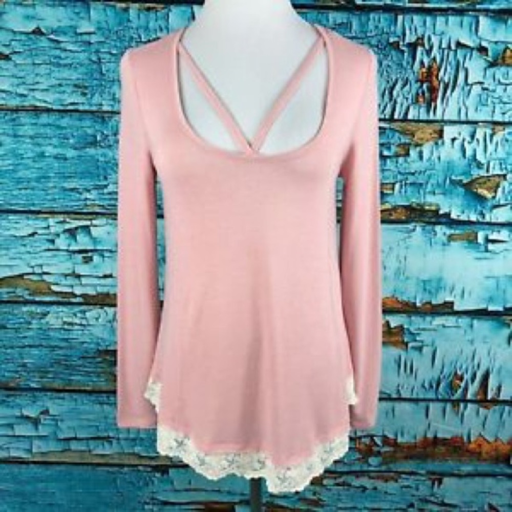 Pink long sleeve sweet shirt